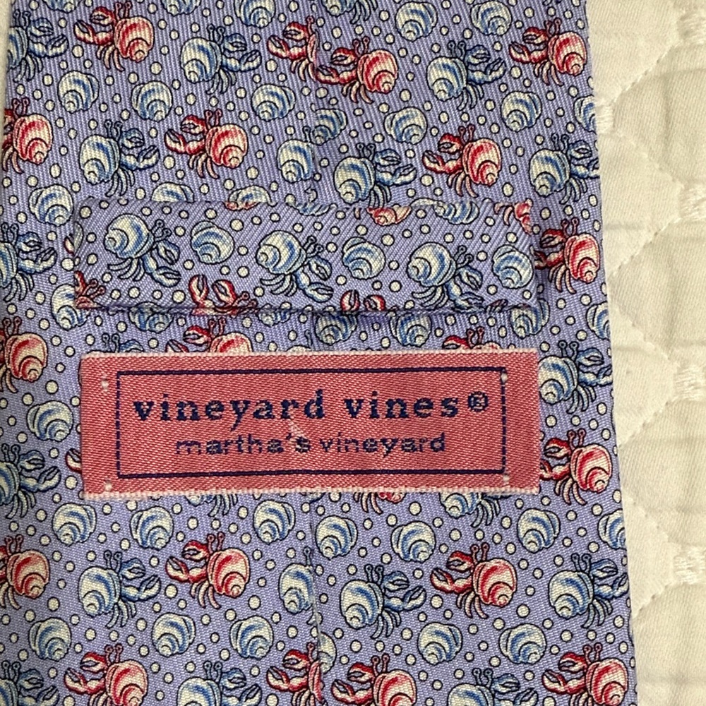 Vineyard Vines 100% Silk Men’s Tie - Hermit Crab - Violet - Picture 5 of 7
